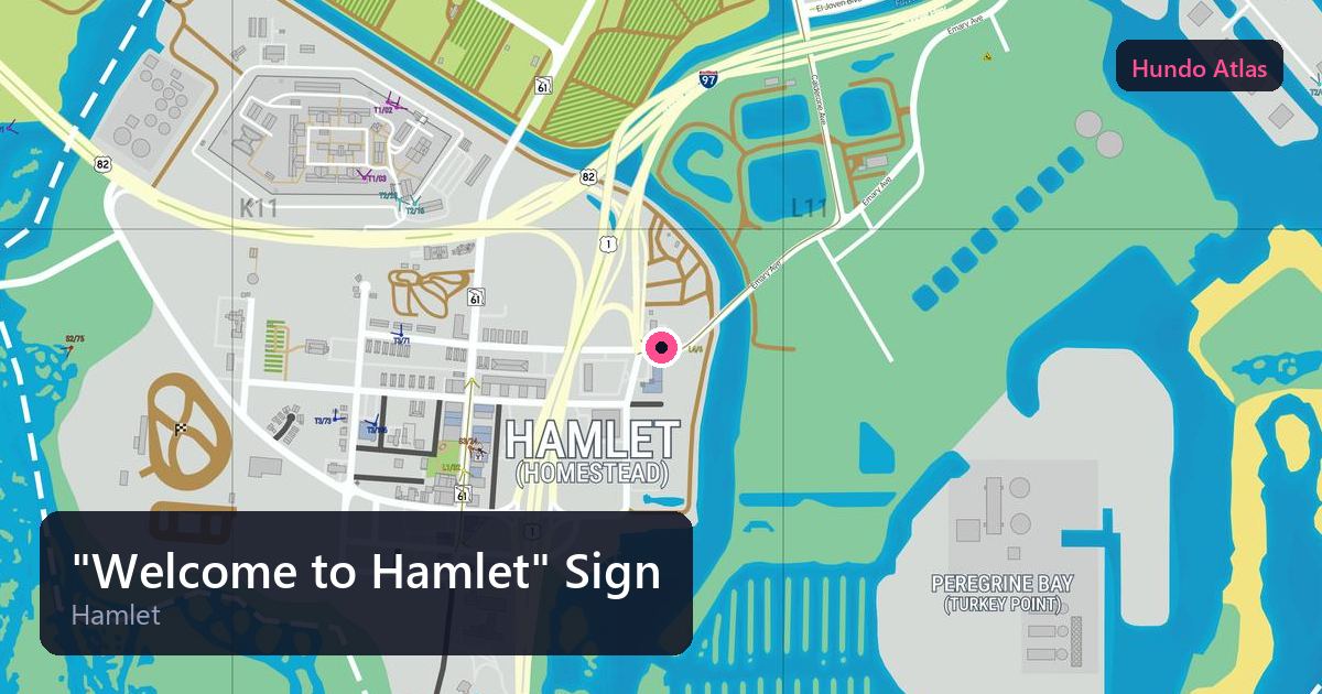 "Welcome to Hamlet" Sign